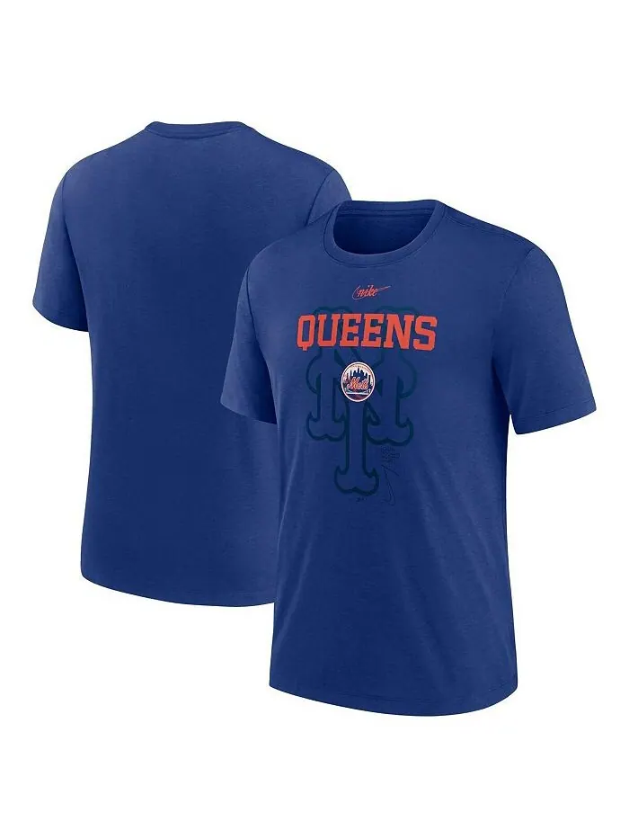 Мужская футболка Royal New York Mets Rewind Retro Tri-Blend Nike — изображение 2 из 4, королевский