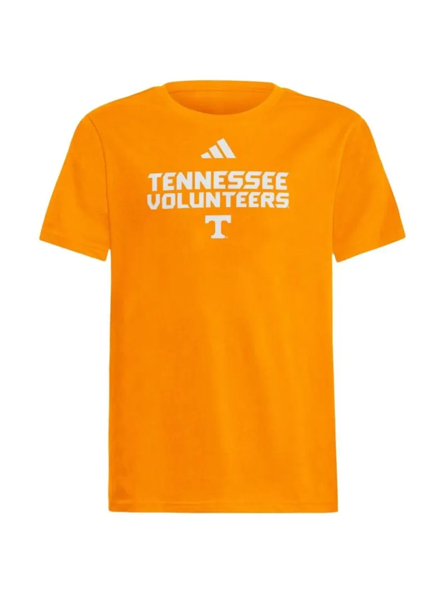 Футболка с коротким рукавом Tennessee Volunteers Wordmark Fresh adidas — изображение 2 из 2, оранжевый