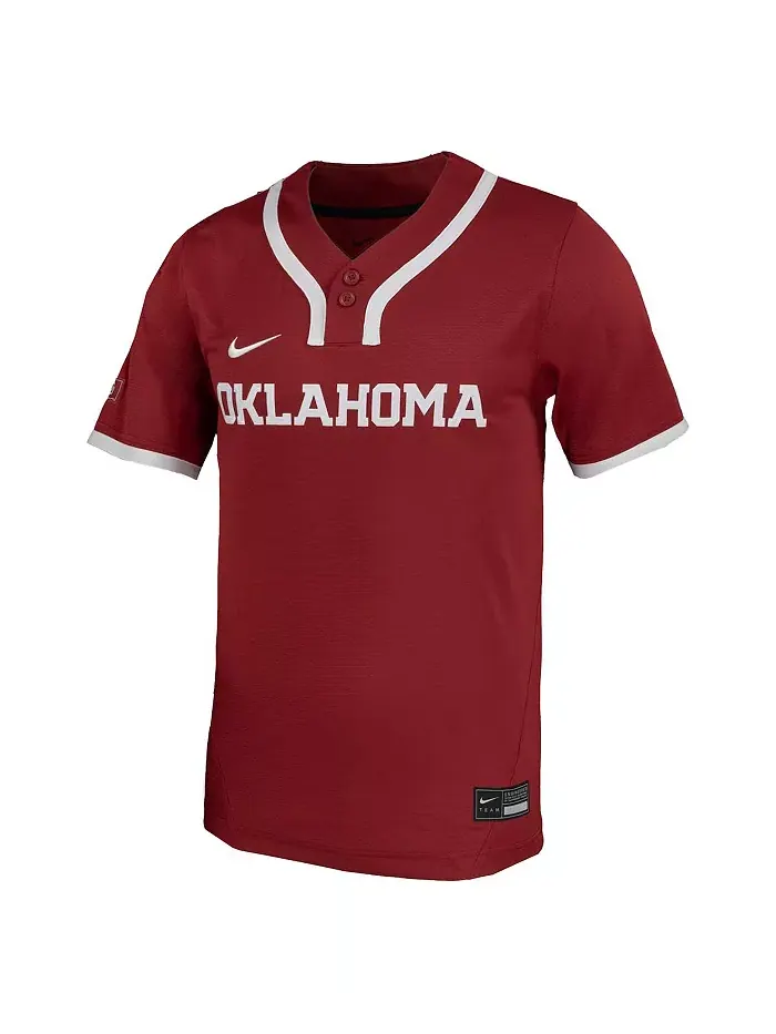 Мужская малиновая реплика бейсбольной футболки Oklahoma Sooners Nike — изображение 2 из 3