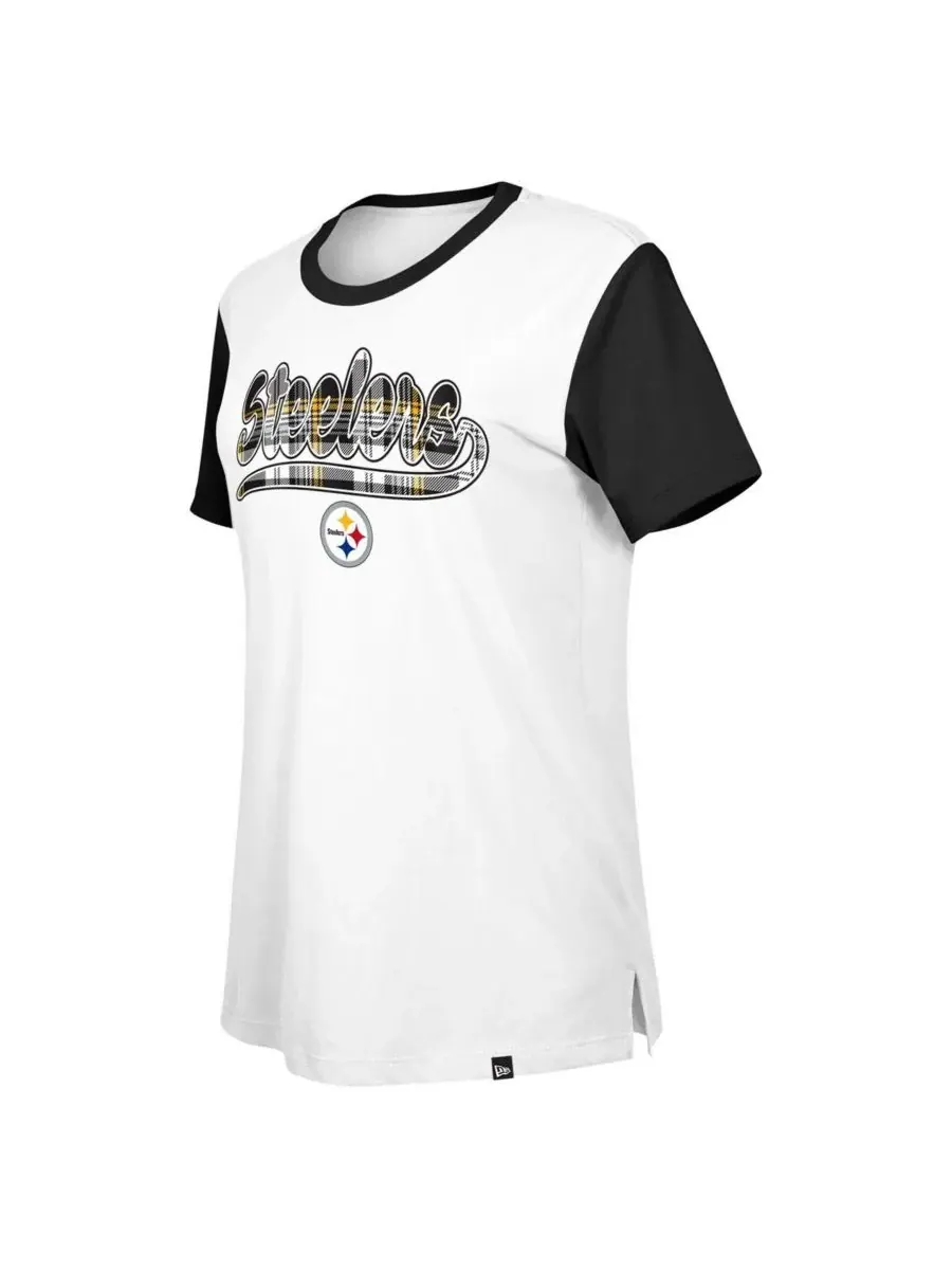 New Era Женская футболка Pittsburgh Steelers белого/черного цвета с надписью "3rd Down" — изображение 4 из 4, белый черный