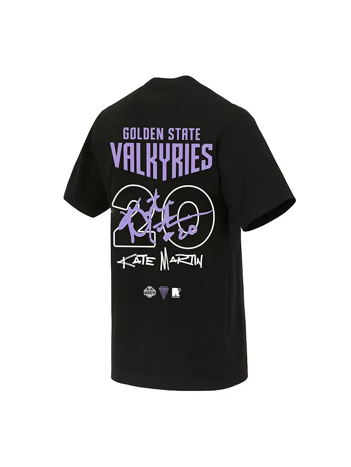 Мужская и женская футболка Kate Martin Black Golden State Valkyries Launch Name Number Round21 — изображение 3 из 3