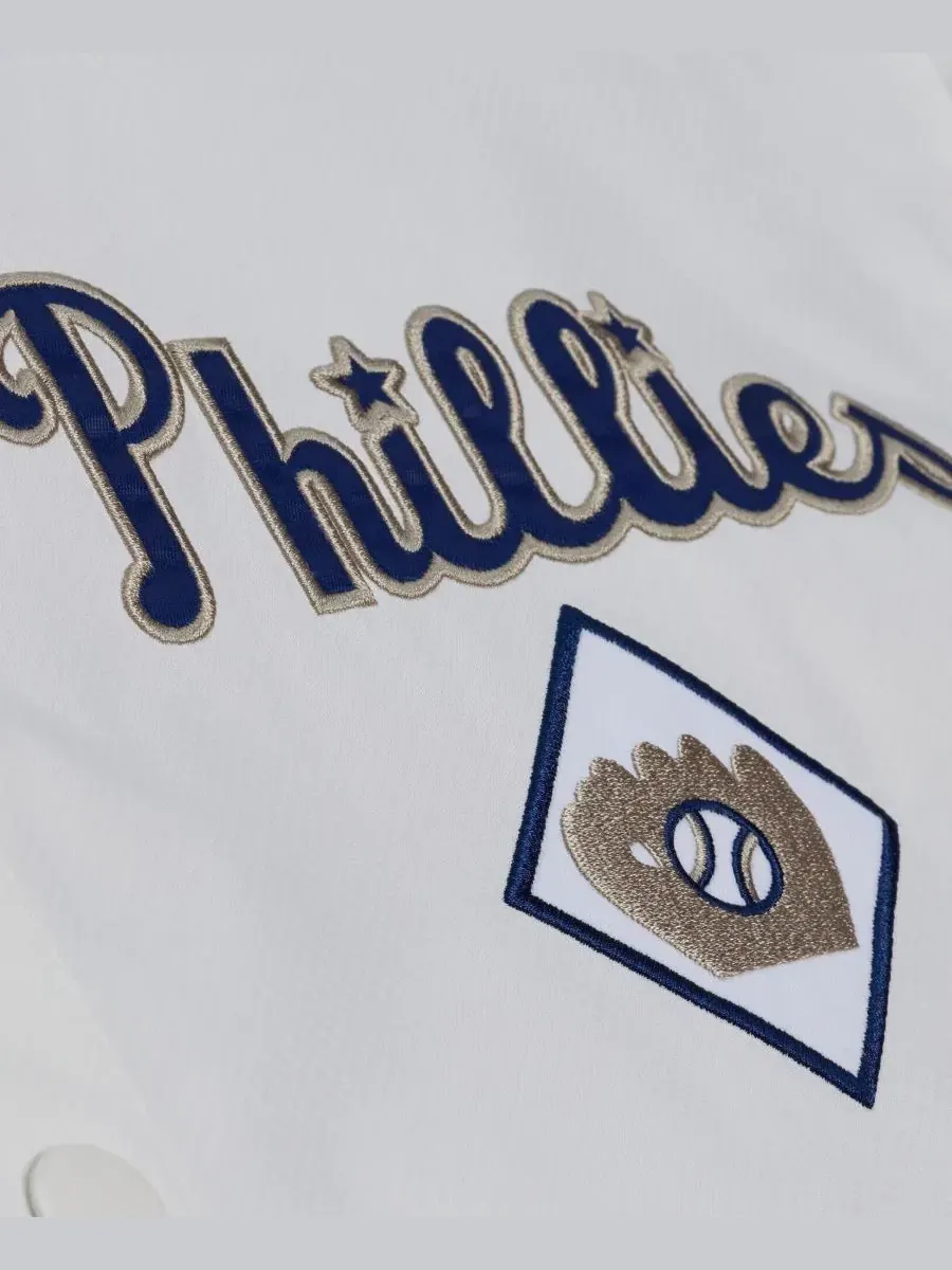 Ветровка худи с капюшоном Yacht Rock Coaches Philadelphia Phillies Mitchell & Ness — изображение 4 из 7, белый