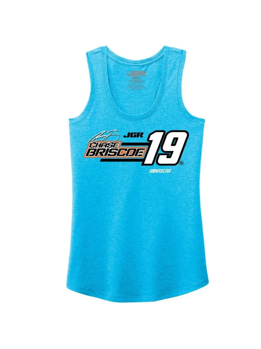 Joe Gibbs Racing Team Collection Женская бирюзовая майка Chase Briscoe Tri-Blend с номером и — изображение 3 из 3, бирюзовый
