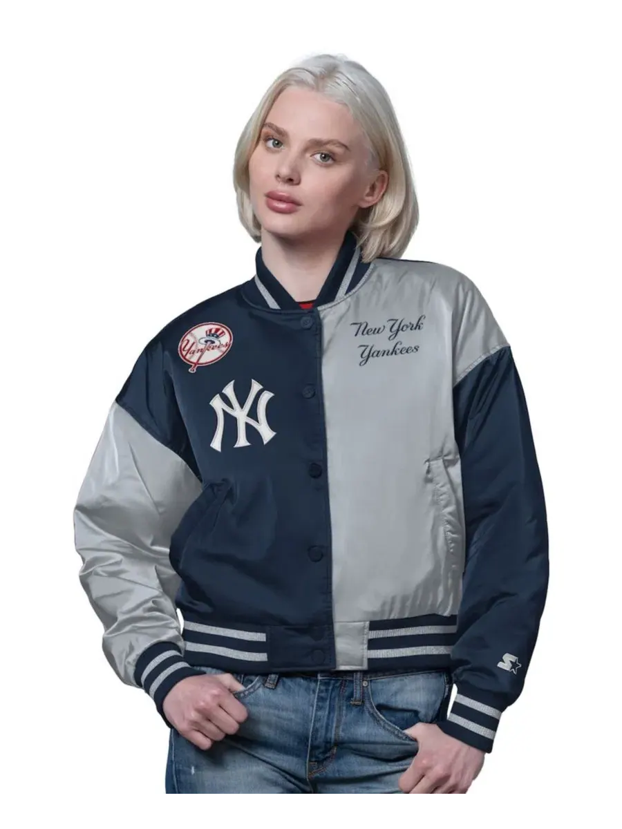 Куртка-ветровка с принтом, модель Offside Cropped Full-Snap Varsity Jacket Starter