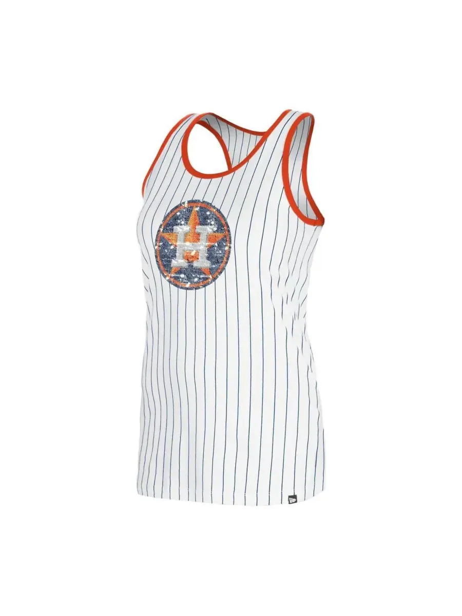 New Era Женская белая майка в полоску с символикой команды Houston Astros Gameday — изображение 2 из 3, белый