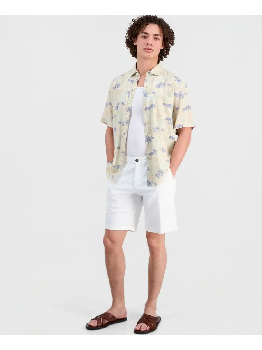 Мужская рубашка из льняной смеси Sand Desert Pacific Time Tommy Bahama, Albaster — изображение 4 из 4
