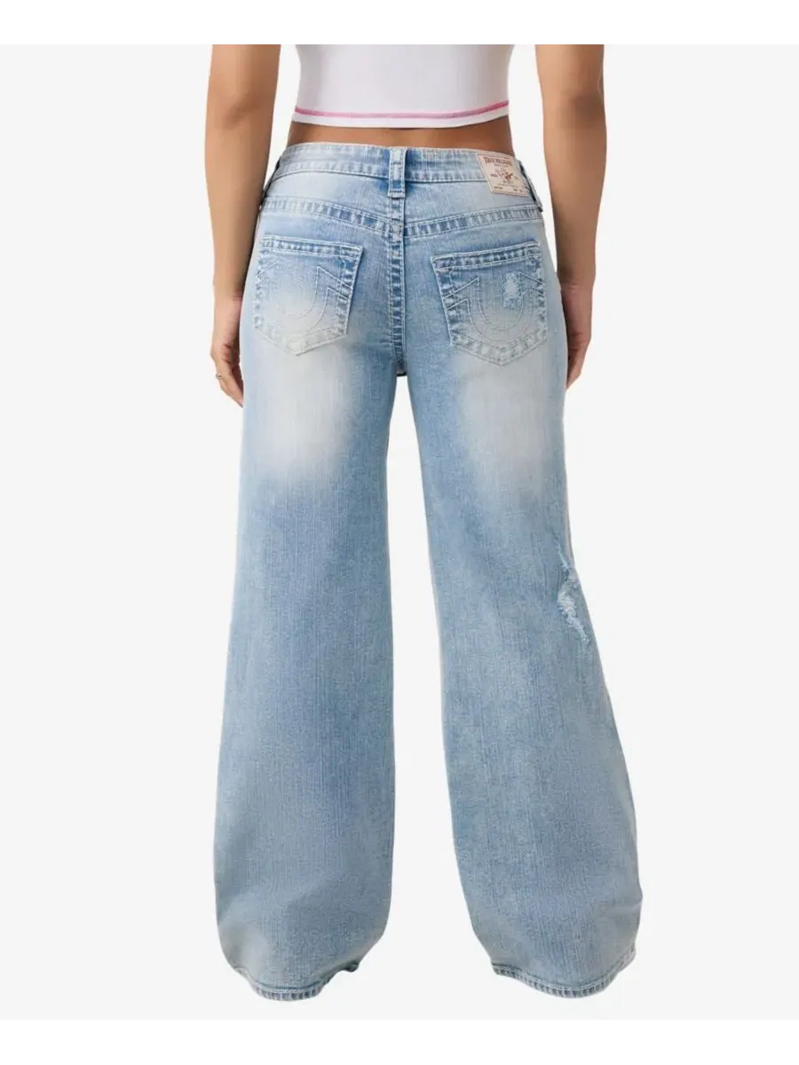 Джинсы свободного кроя с потертостями и вышивкой Big T True Religion, Freckle Wave — изображение 3 из 3