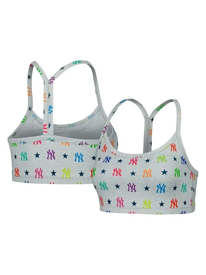 Женский серый бюстгальтер New York Yankees TLC Rainbow Terez — серый