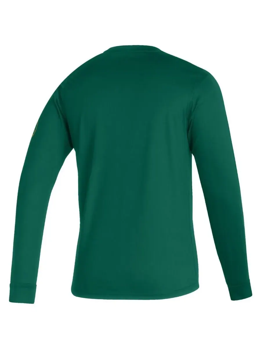 Adidas Мужская зеленая винтажная футболка с длинным рукавом Portland Timbers AEROREADY — изображение 3 из 3, зеленый