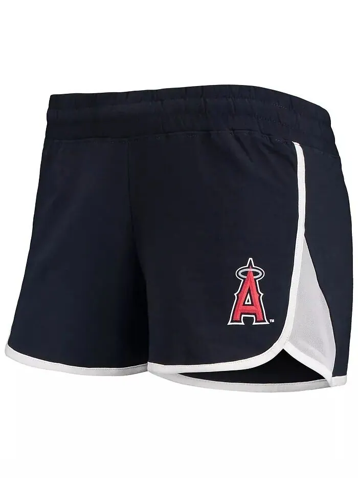 Женские темно-синие эластичные шорты из френч терри Los Angeles Angels New Era — изображение 3 из 4