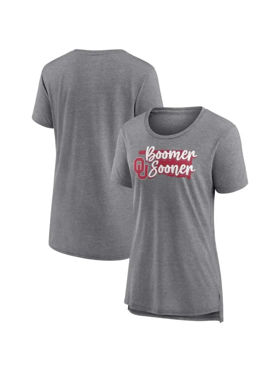 Fanatics Mto Label Женская серая футболка Oklahoma Sooners True Mascot Tri-Blend — серый