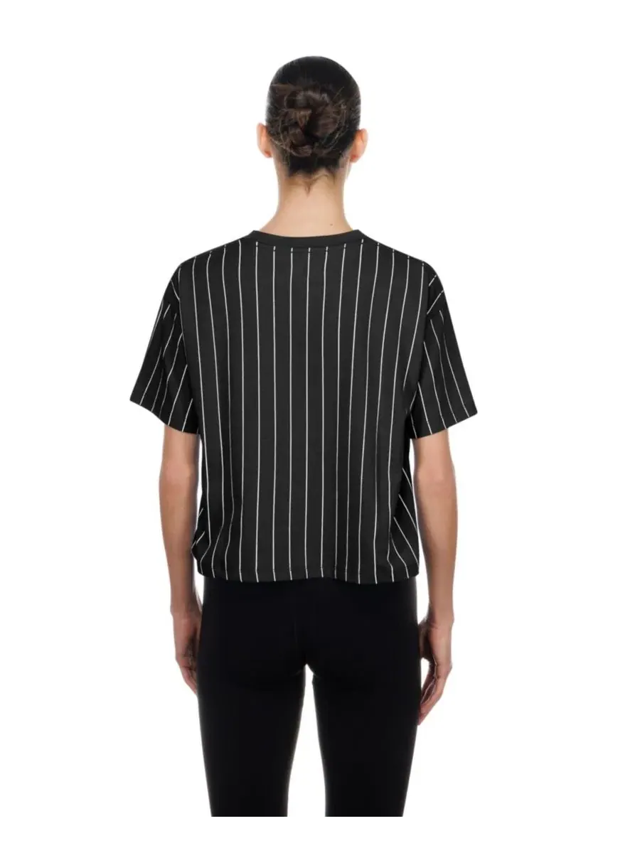 Футболка с сетчатой спинкой и принтом в полоску LA 2028 Summer Mesh Back Pinstripe Boxy New Era — изображение 4 из 4, черный