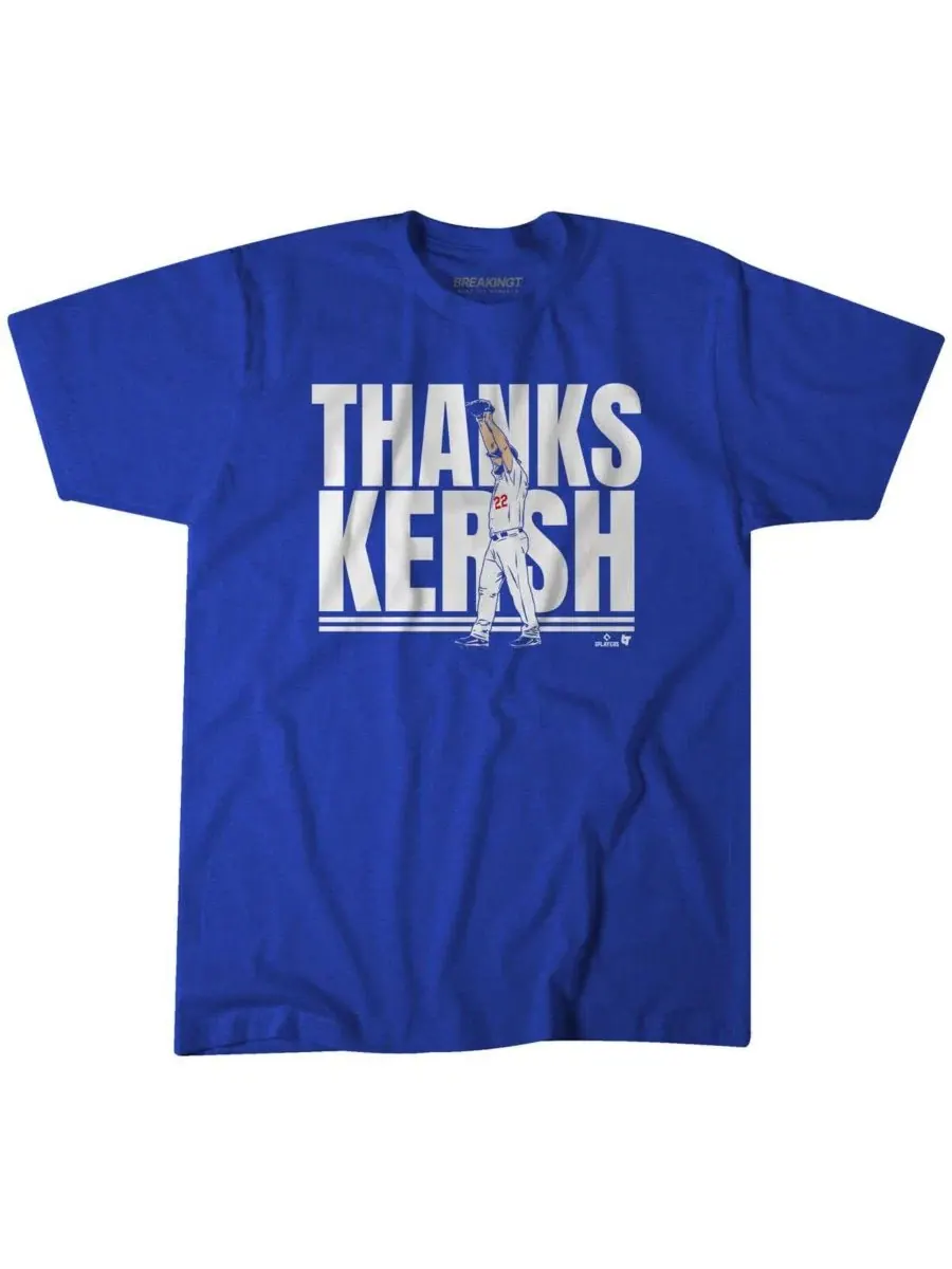 Футболка с принтом Thank You Clayton Kershaw BreakingT — синий