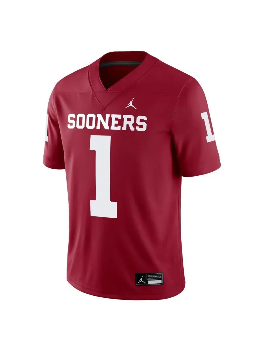 Jordan Мужская игровая майка Oklahoma Sooners — изображение 3 из 3, красный
