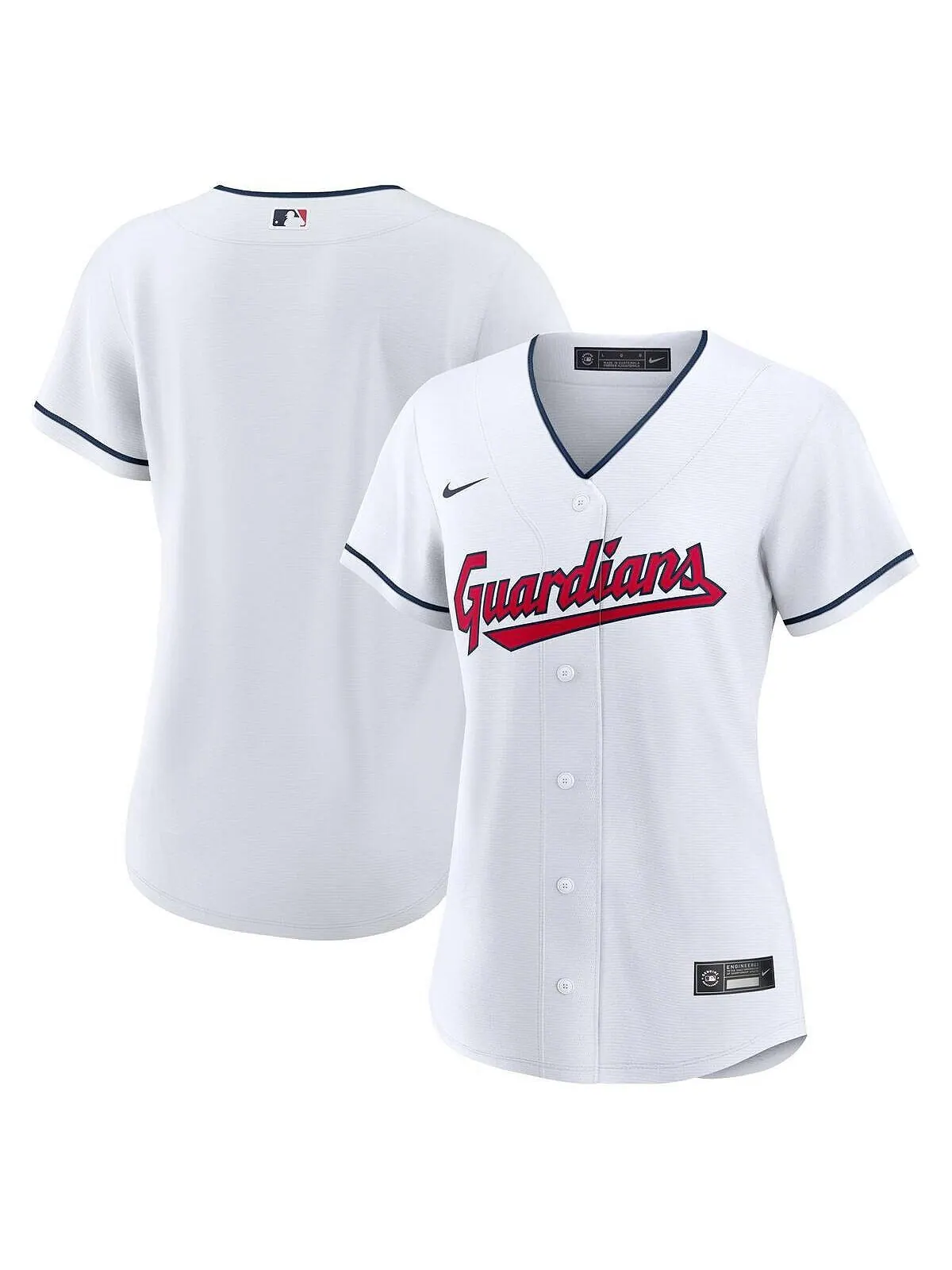 Мужская белая футболка cleveland guardians home replica team Nike