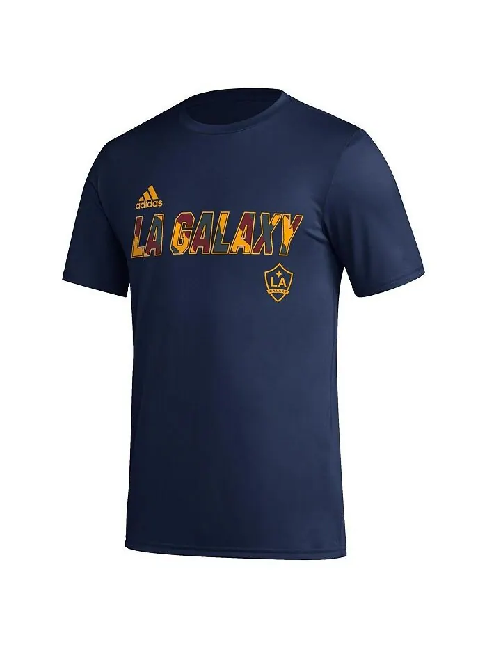 Мужская темно-синяя футболка LA Galaxy Team с крючком AEROREADY adidas — изображение 2 из 3, темно-синий