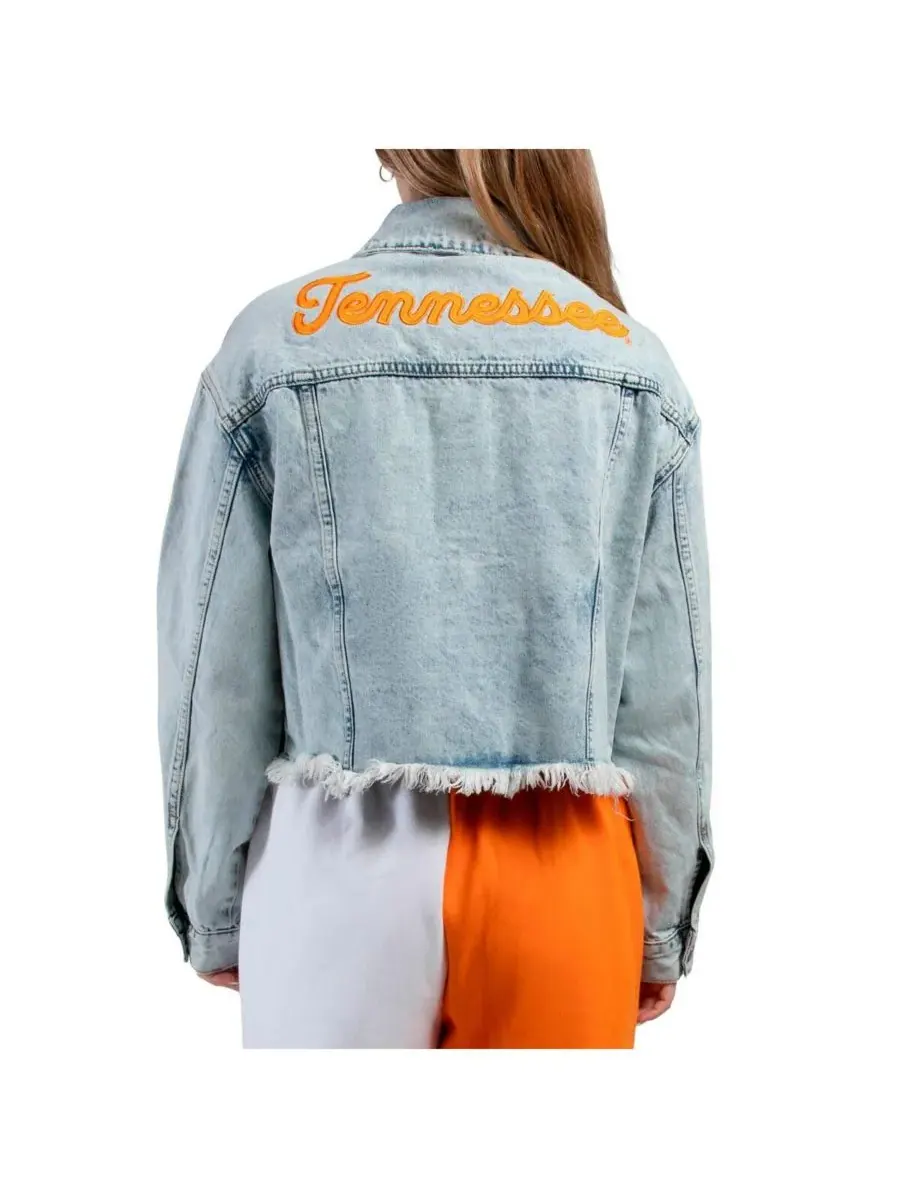 Женская джинсовая куртка Tennessee Volunteers светлого оттенка с застежкой на все пуговицы Hype And — изображение 3 из 3
