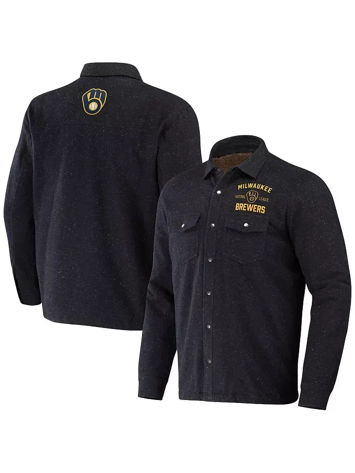 Мужская черная куртка-рубашка Milwaukee Brewers Ringstop на полной застежке-молнии Fanatics
