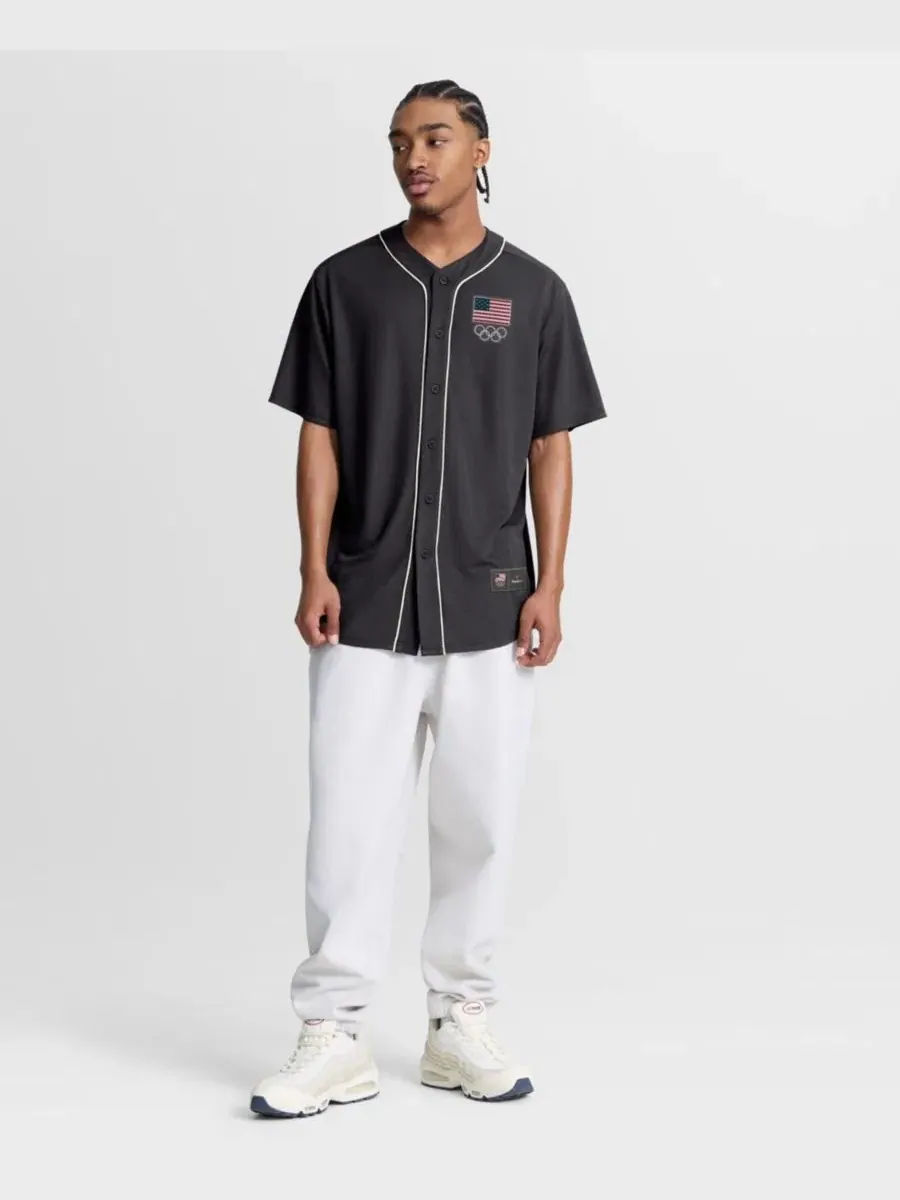 Мужская рубашка-поло с принтом Team USA Core Foundation Ball Button-Up Shirt Fanatics — изображение 2 из 4, серый кремовый