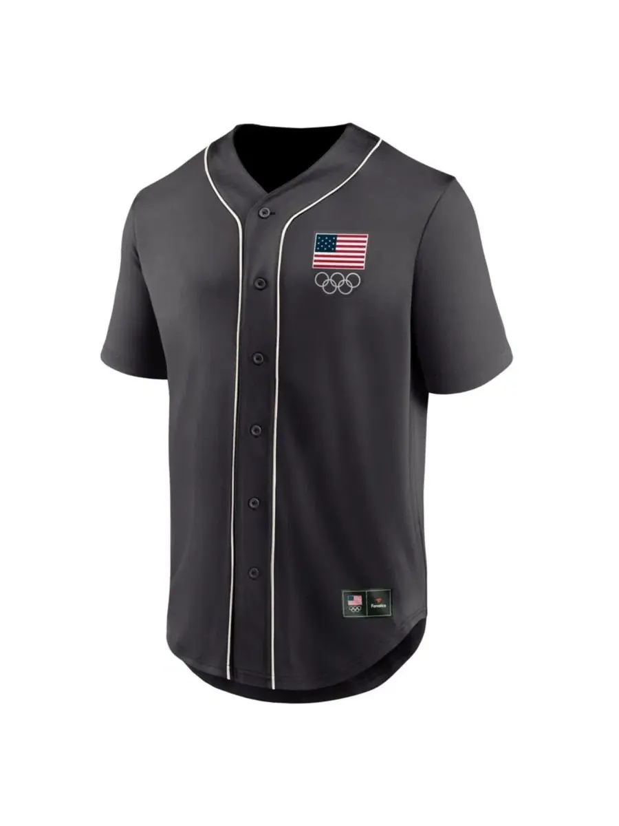 Мужская рубашка-поло с принтом Team USA Core Foundation Ball Button-Up Shirt Fanatics — изображение 4 из 4, серый кремовый