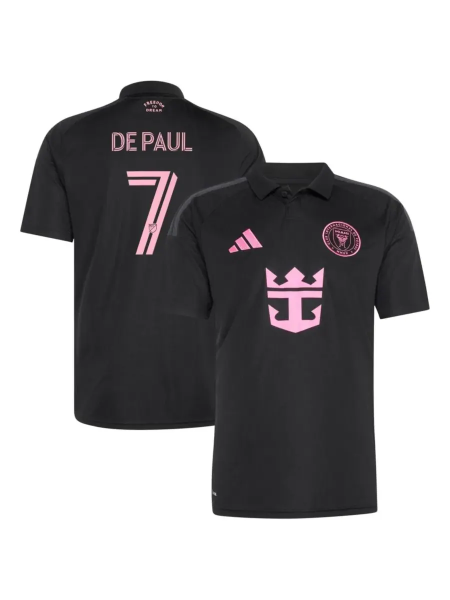 Футболка с длинным рукавом Rodrigo De Paul Black Inter Miami CF 2026 Presagio Replica Jersey adidas