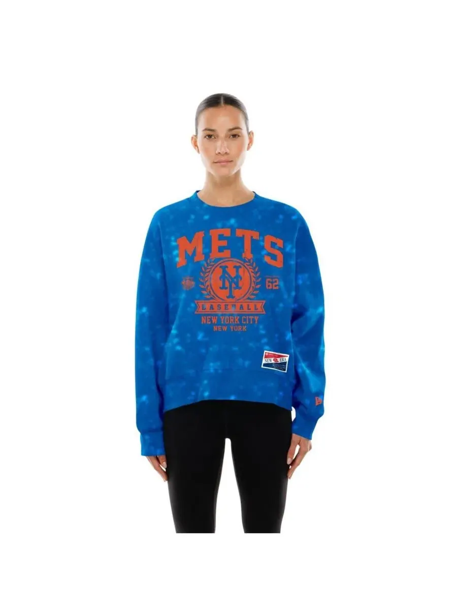Женский свитшот оверсайз с принтом New York Mets Throwback Oversized Boxy New Era