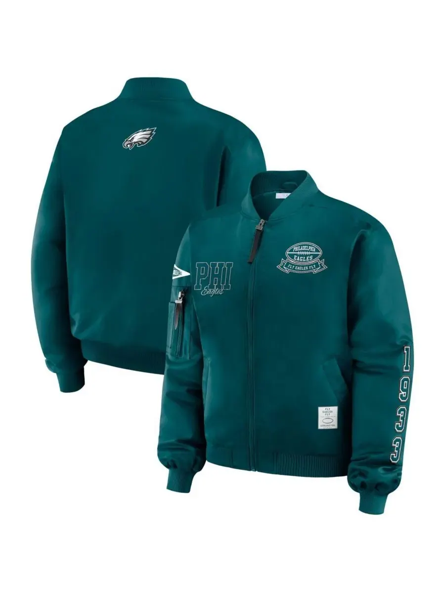 Куртка-бомбер с принтом Philadelphia Eagles Midnight Green WEAR by Erin Andrews