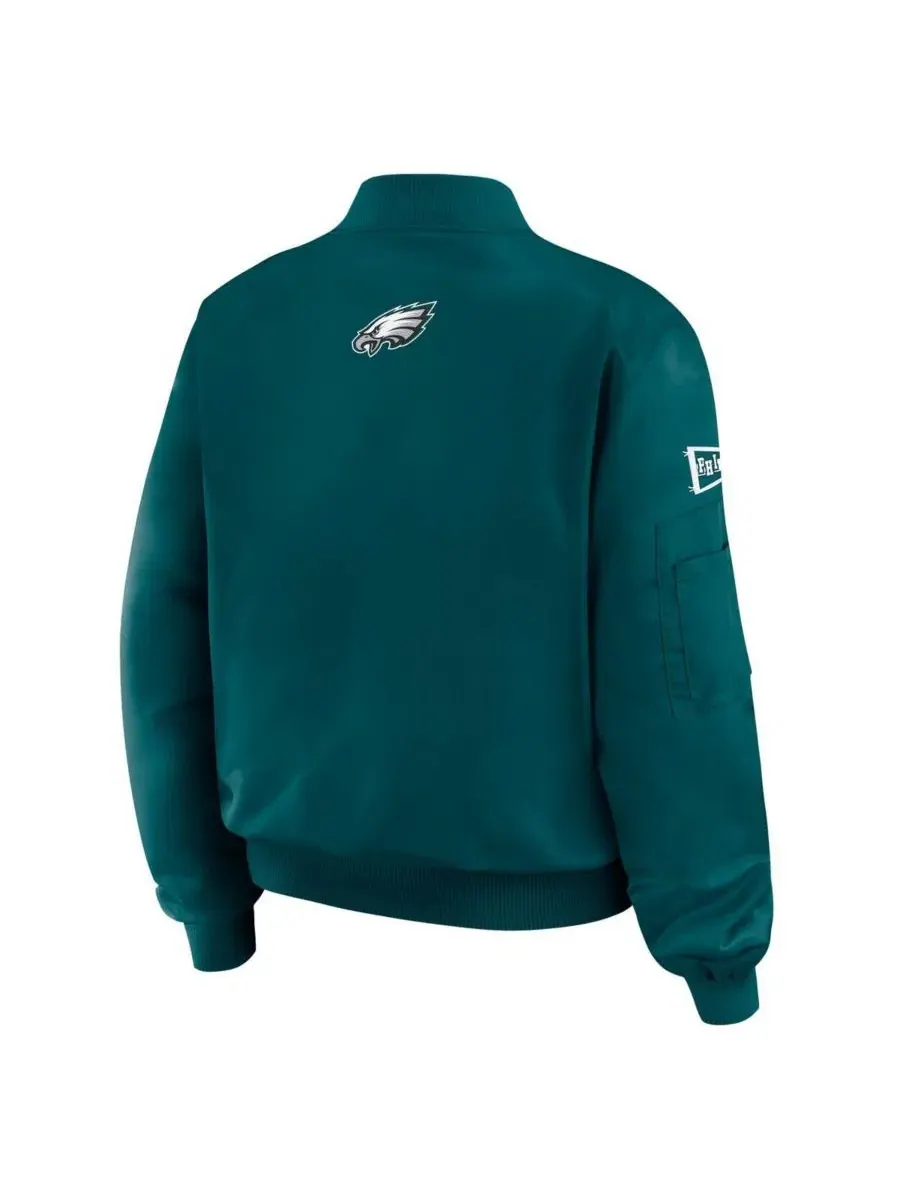Куртка-бомбер с принтом Philadelphia Eagles Midnight Green WEAR by Erin Andrews — изображение 3 из 3, зеленый