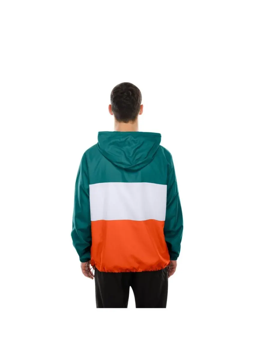 Мужская ветровка Aqua Miami Dolphins из рипстопа с капюшоном и молнией до середины груди New Era — изображение 5 из 5