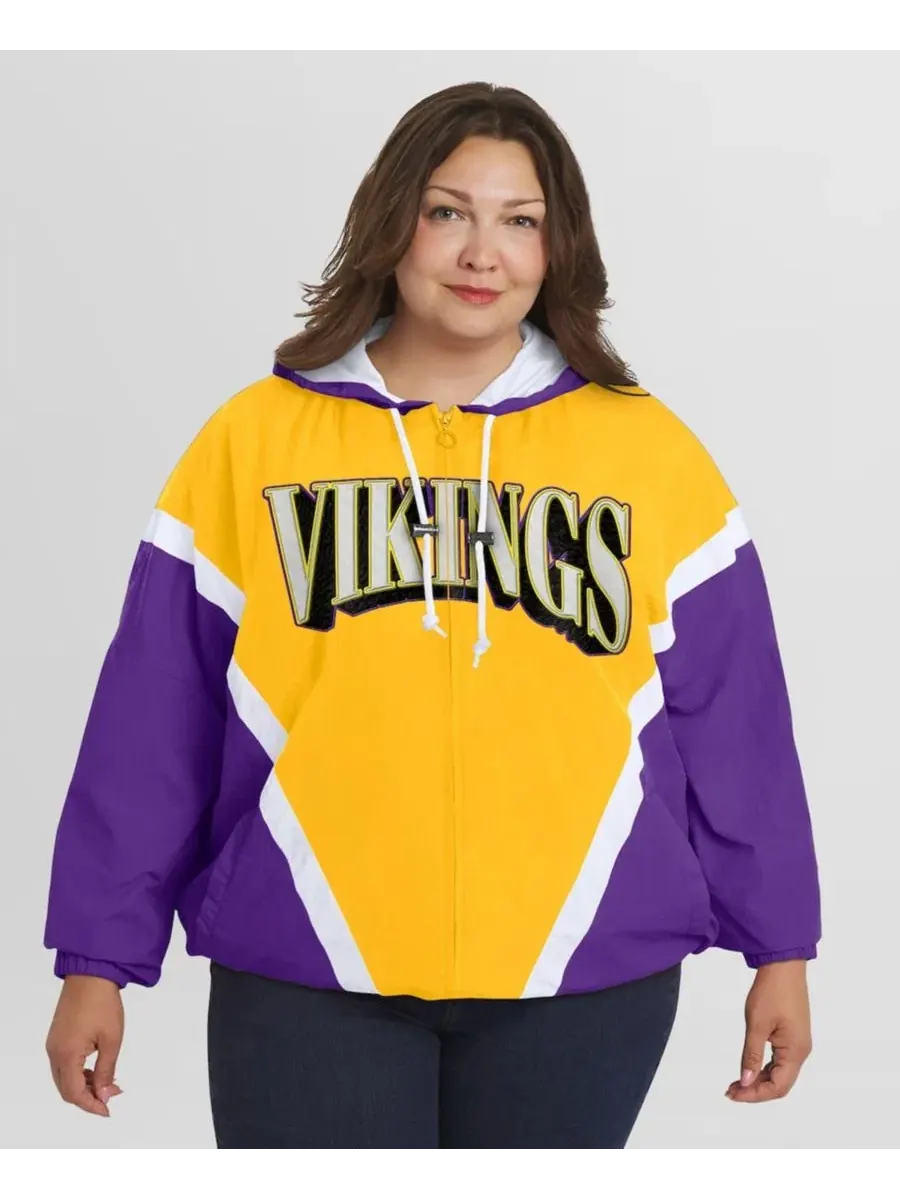 Ветровка-крутинка с капюшоном Minnesota Vikings Plus Size Retro Crinkle WEAR by Erin Andrews — изображение 4 из 5, золото