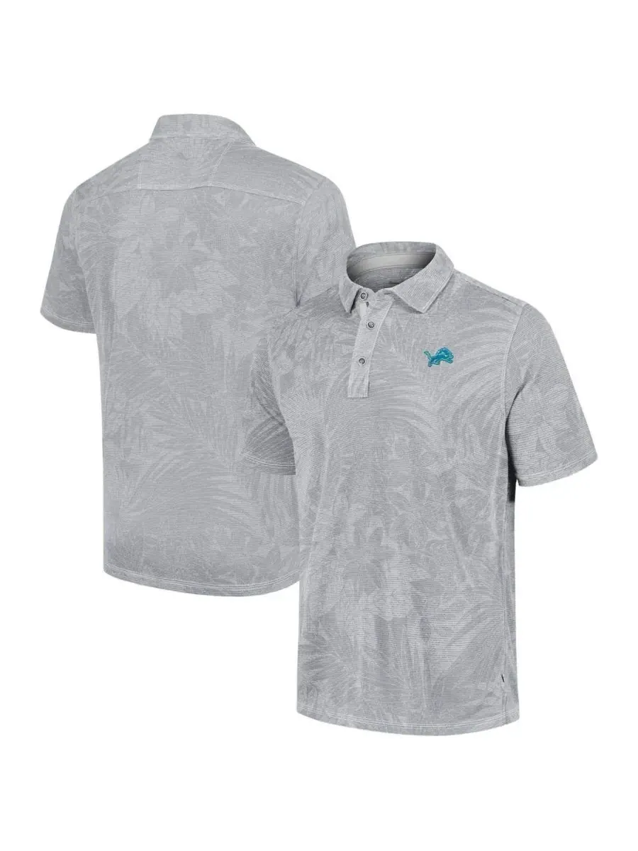Tommy Bahama Мужская серая рубашка поло Detroit Lions Big Tall Santiago Paradise