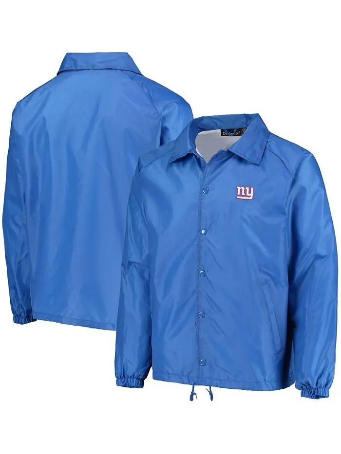 Мужская классическая ветровка с застежкой-кнопкой Royal New York Giants Coaches реглан Dunbrooke