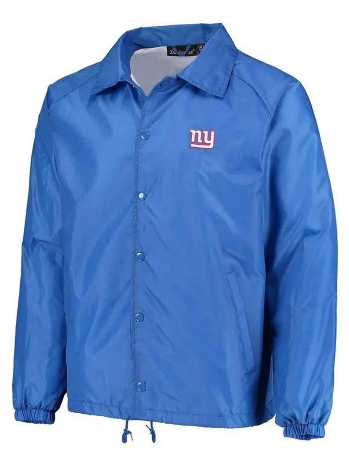 Мужская классическая ветровка с застежкой-кнопкой Royal New York Giants Coaches реглан Dunbrooke — изображение 4 из 4, синий