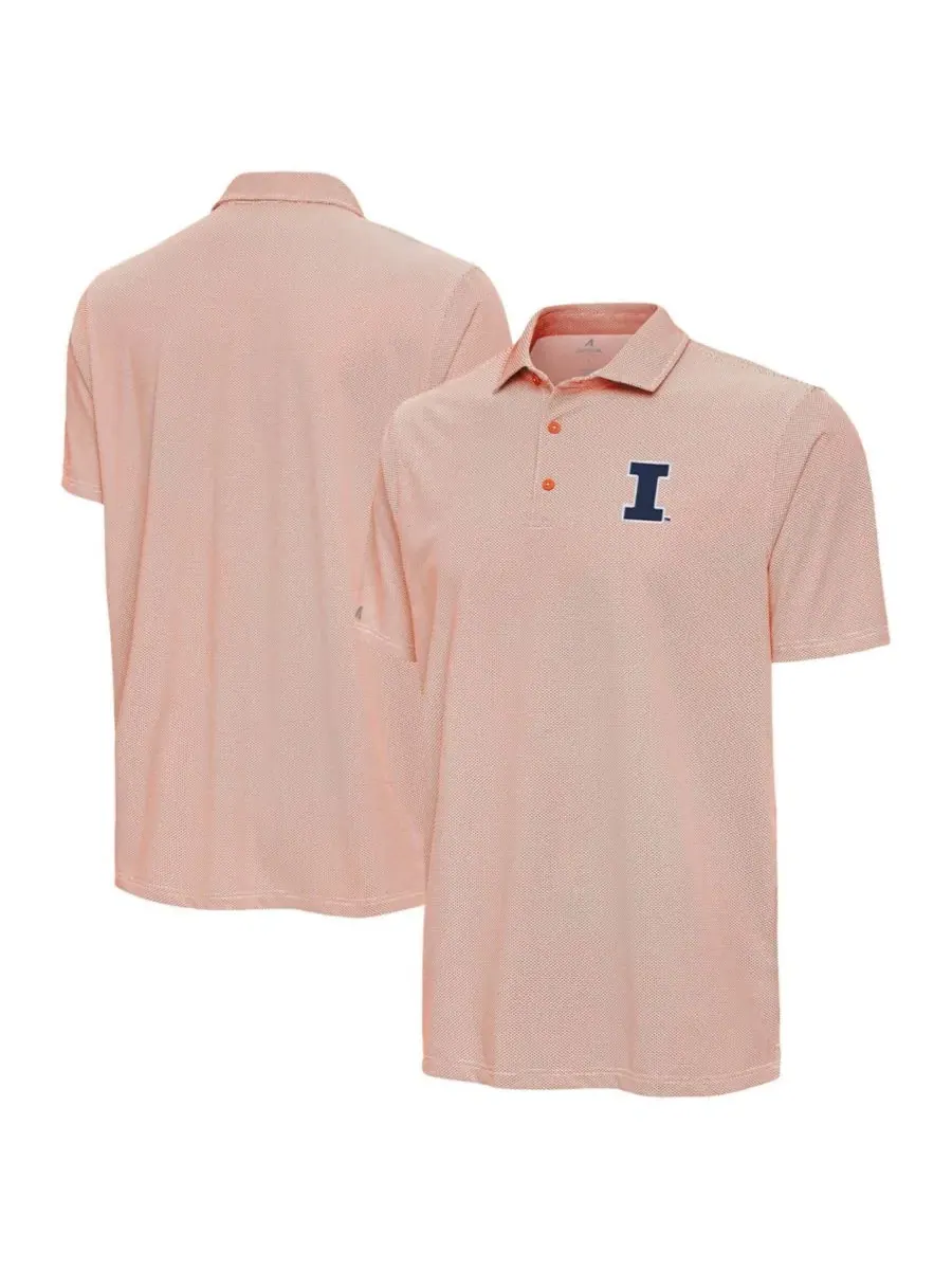 Поло с вышитым логотипом Illinois Fighting Illini Antigua