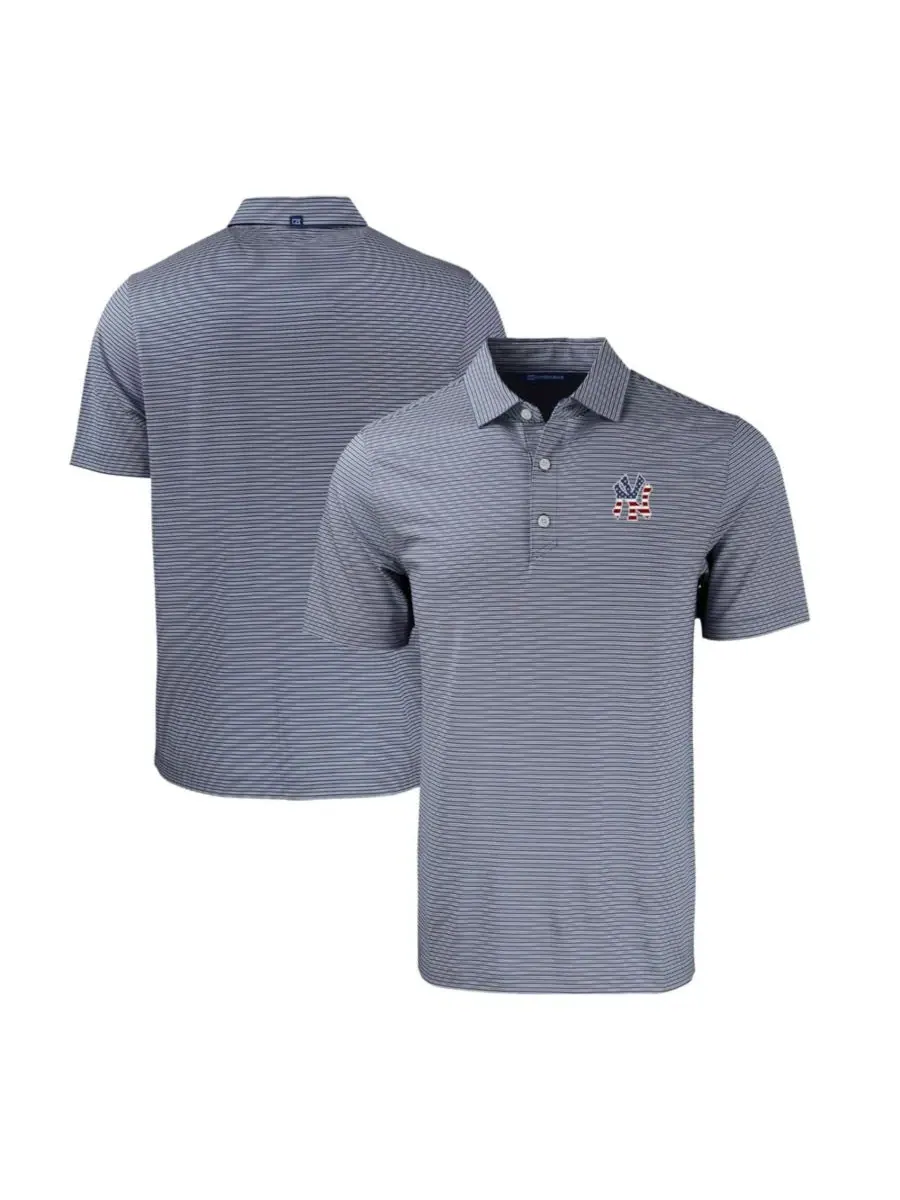 Поло с принтом New York Yankees, модель Stars Stripes Big & Tall Forge Eco Double Stripe Stretch