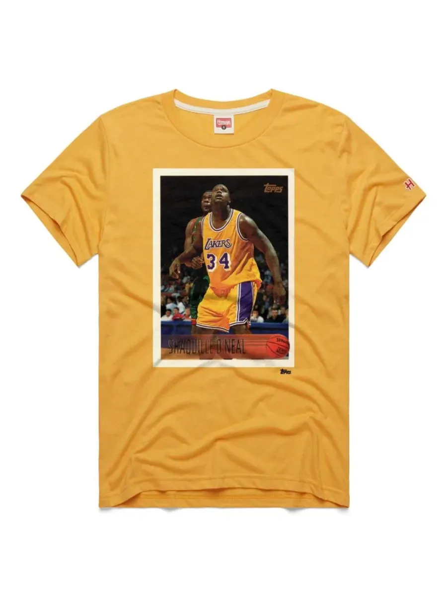 Футболка с принтом Shaquille O'Neal Gold Los Angeles Lakers Topps Trading Card Player Tri-Blend