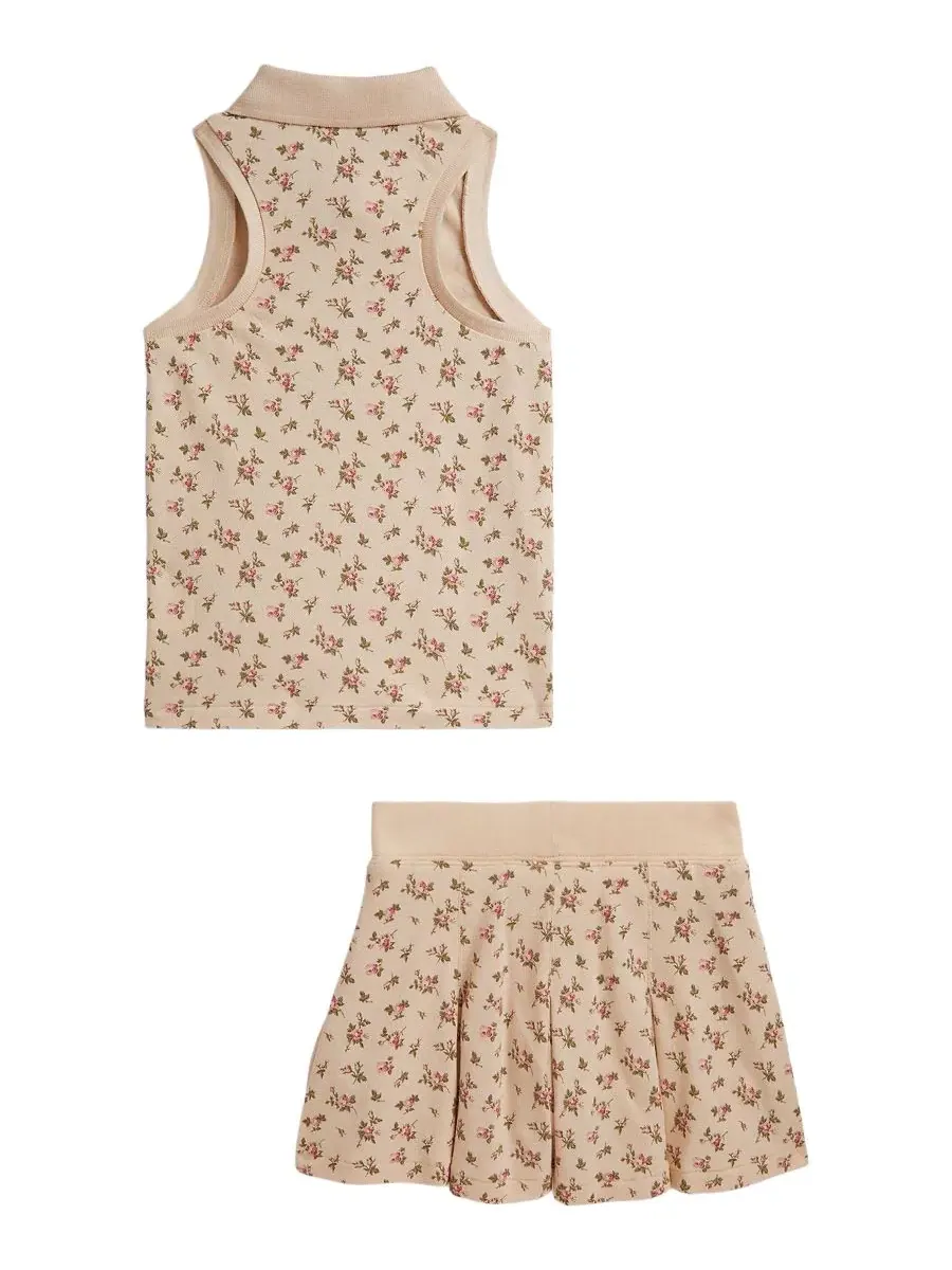Комплект из поло и юбки-шорт с флоральным принтом Polo Ralph Lauren, Beatty Floral — изображение 2 из 3
