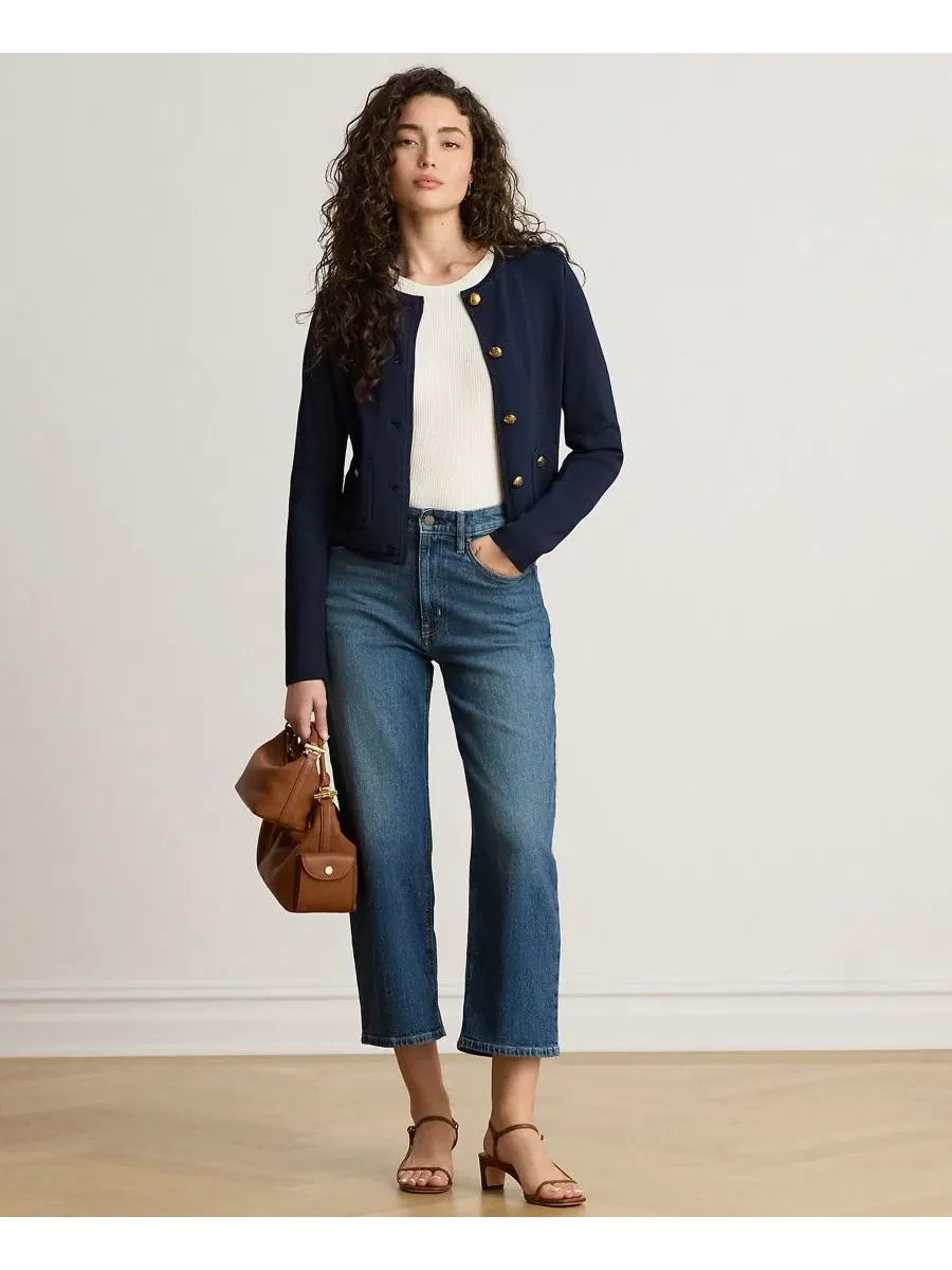 Джинсы прямого кроя с высокой посадкой Petite High-Rise Straight-Leg Ankle Lauren Ralph Lauren — изображение 2 из 5