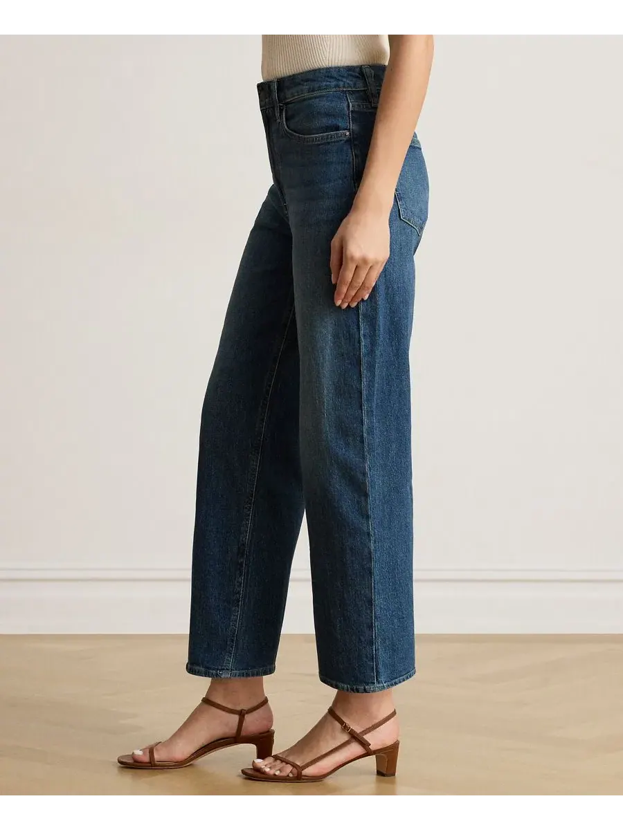 Джинсы прямого кроя с высокой посадкой Petite High-Rise Straight-Leg Ankle Lauren Ralph Lauren — изображение 3 из 5