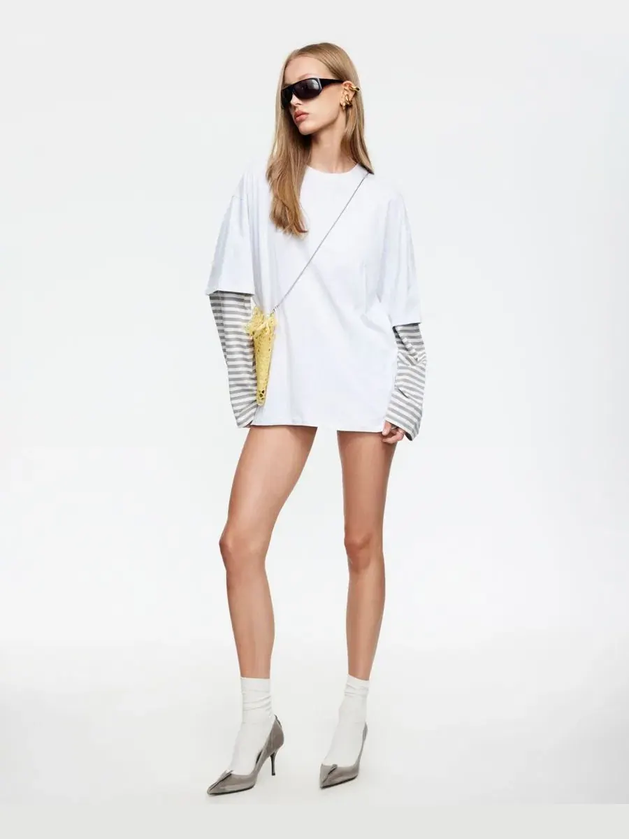 Женская рубашка с длинным рукавом и круглым вырезом Bottega Lioness, Ash Stripe