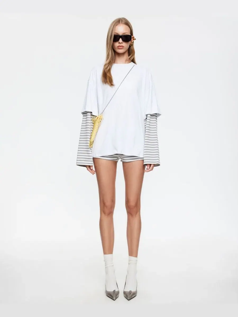 Женская рубашка с длинным рукавом и круглым вырезом Bottega Lioness, Ash Stripe — изображение 2 из 10