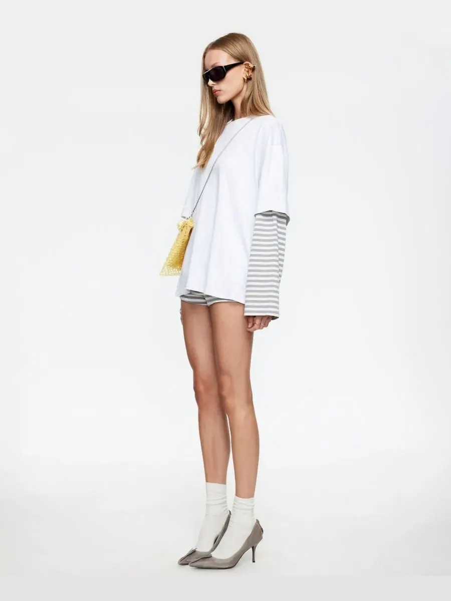 Женская рубашка с длинным рукавом и круглым вырезом Bottega Lioness, Ash Stripe — изображение 3 из 10