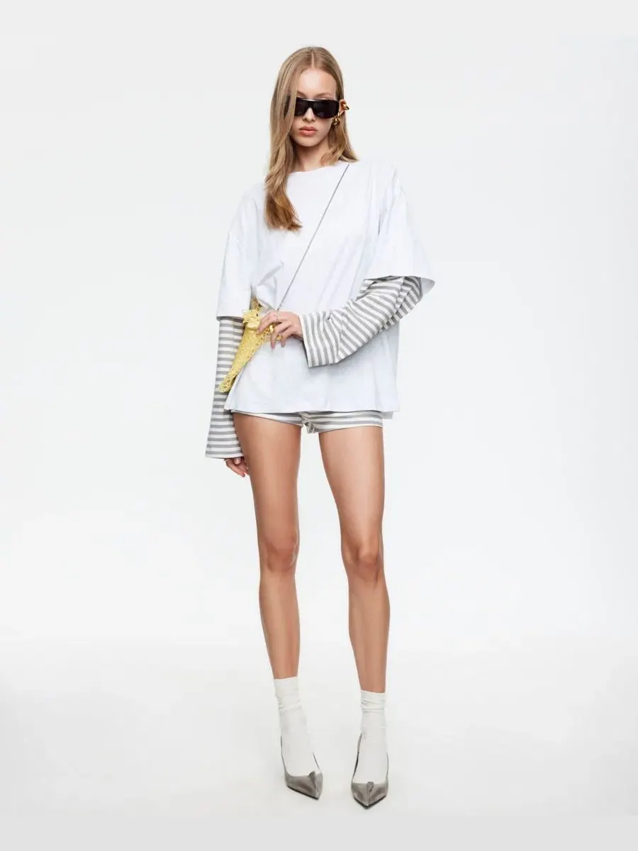Женская рубашка с длинным рукавом и круглым вырезом Bottega Lioness, Ash Stripe — изображение 6 из 10