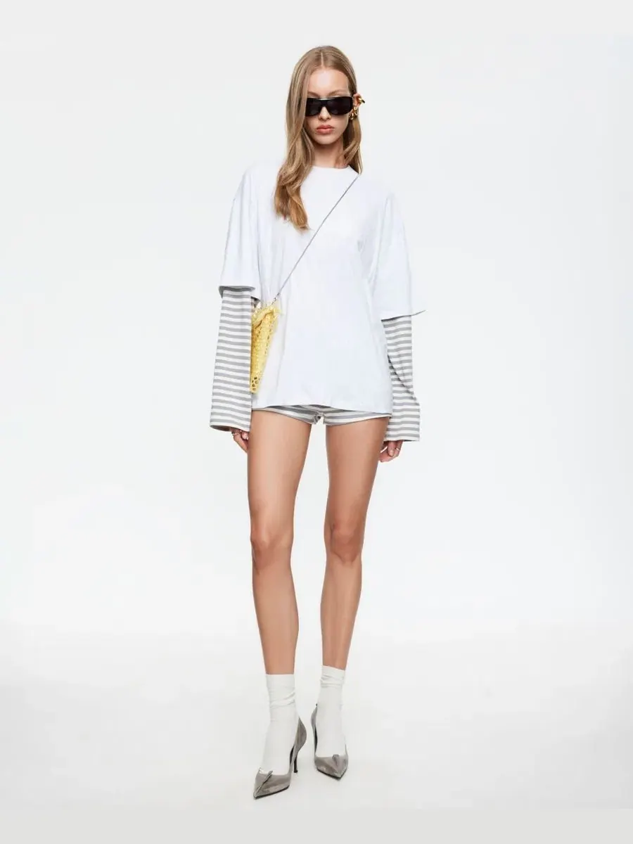 Женская рубашка с длинным рукавом и круглым вырезом Bottega Lioness, Ash Stripe — изображение 8 из 10