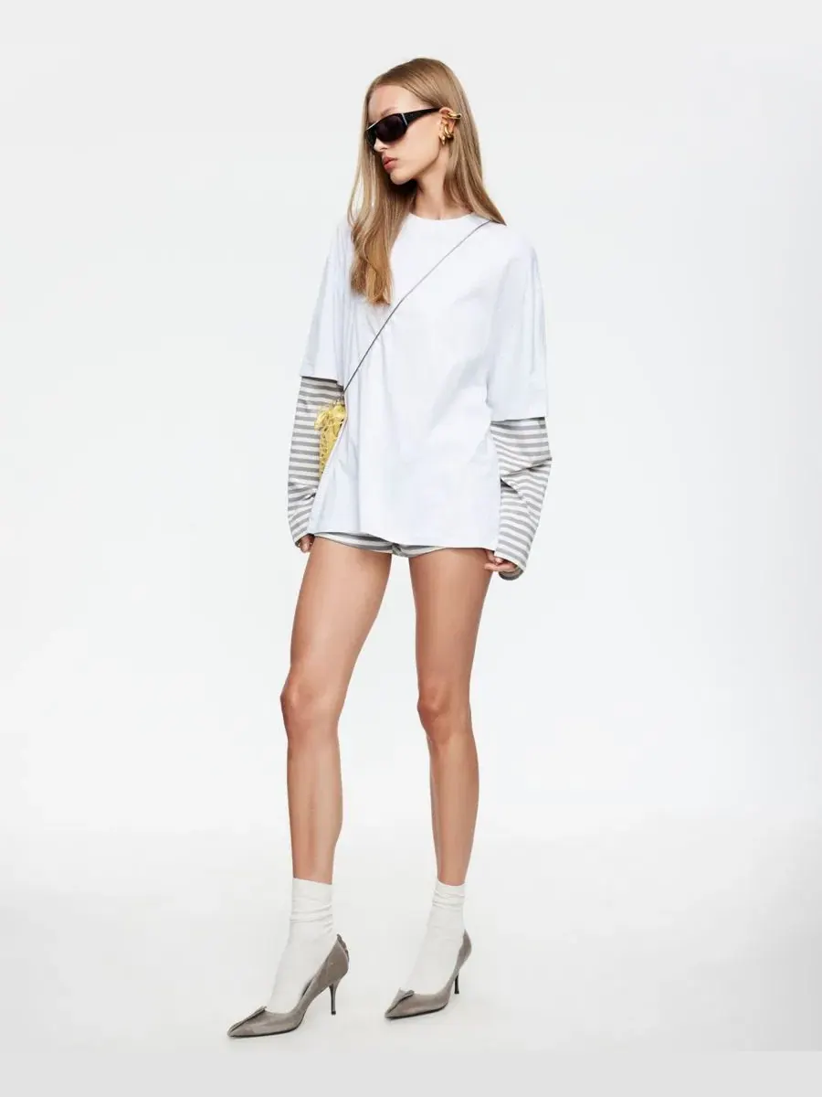Женская рубашка с длинным рукавом и круглым вырезом Bottega Lioness, Ash Stripe — изображение 9 из 10