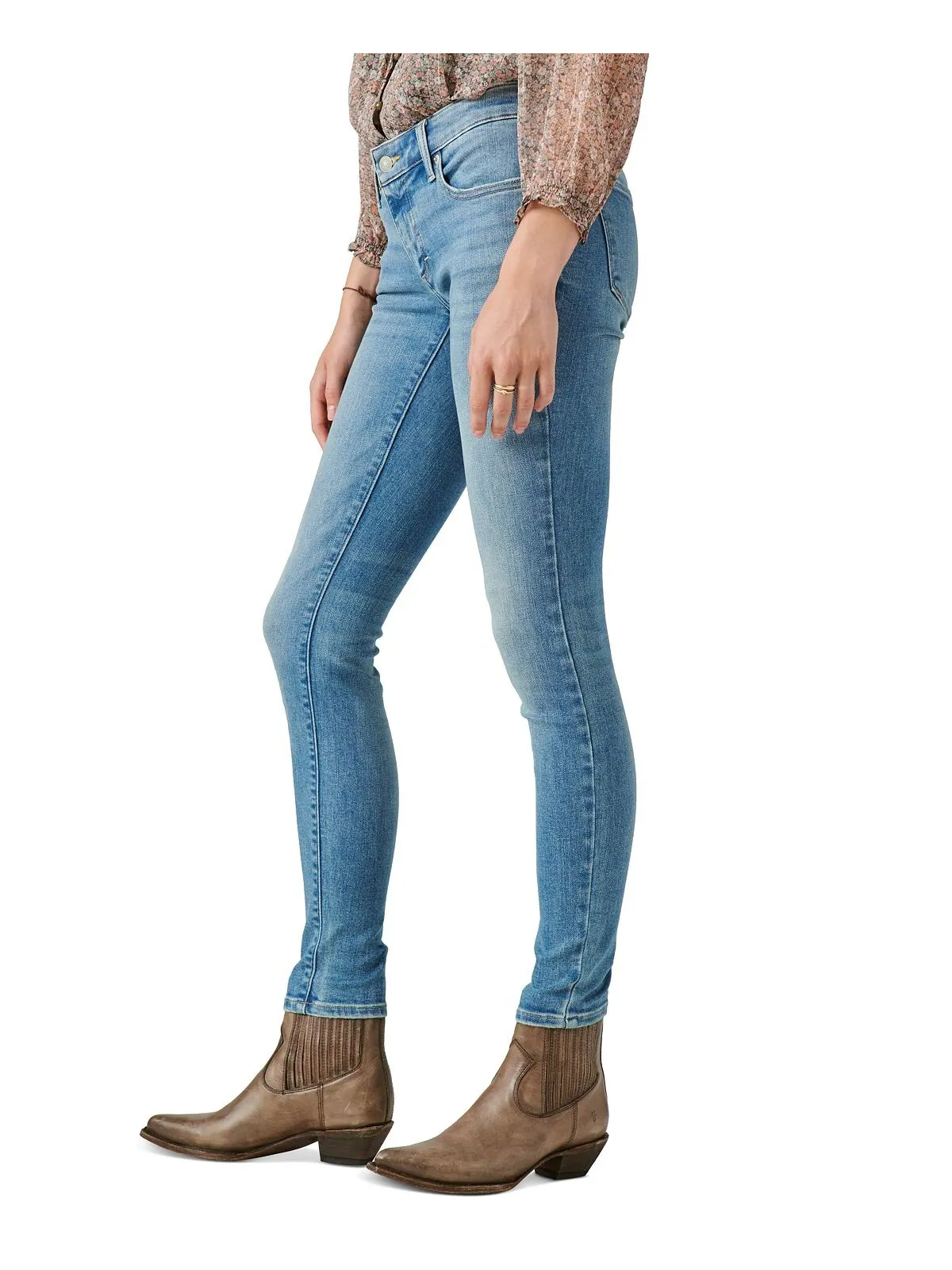 Женские джинсы-скинни lizzie с низкой посадкой Lucky Brand — изображение 3 из 5, мульти