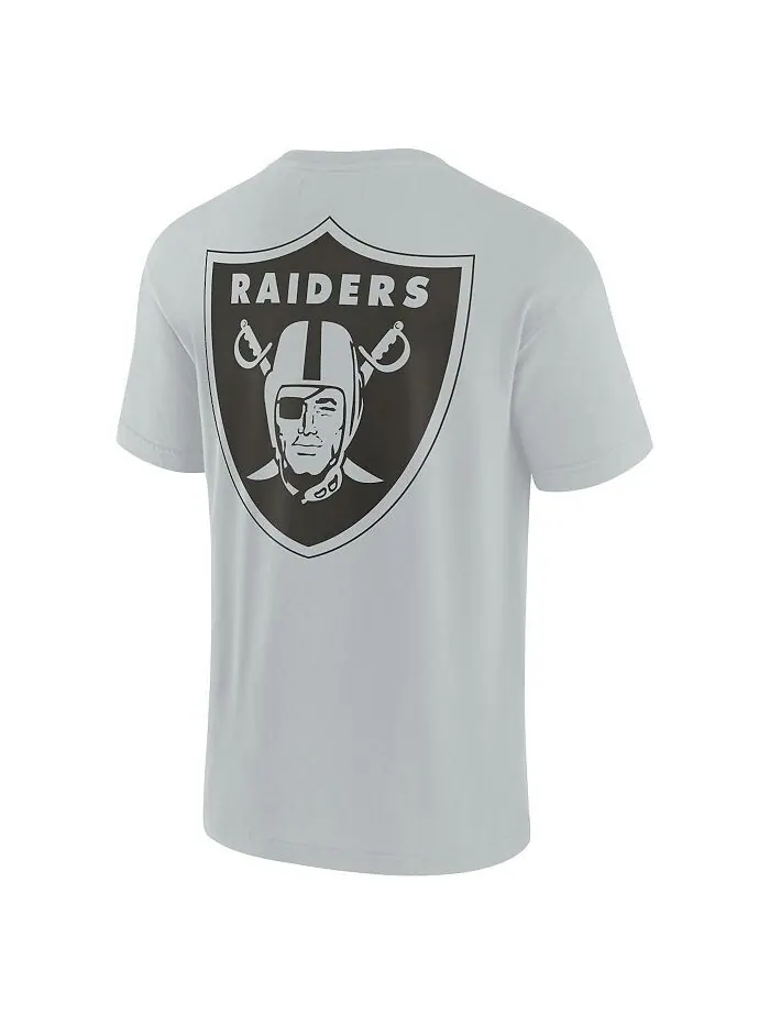 Мужская и женская серая супермягкая футболка Las Vegas Raiders с коротким рукавом Fanatics Signature — изображение 3 из 3