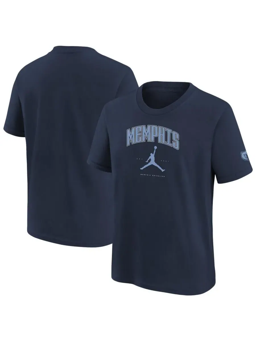 Jordan Футболка Big Boys and Girls Navy Memphis Grizzlies Essential Cities