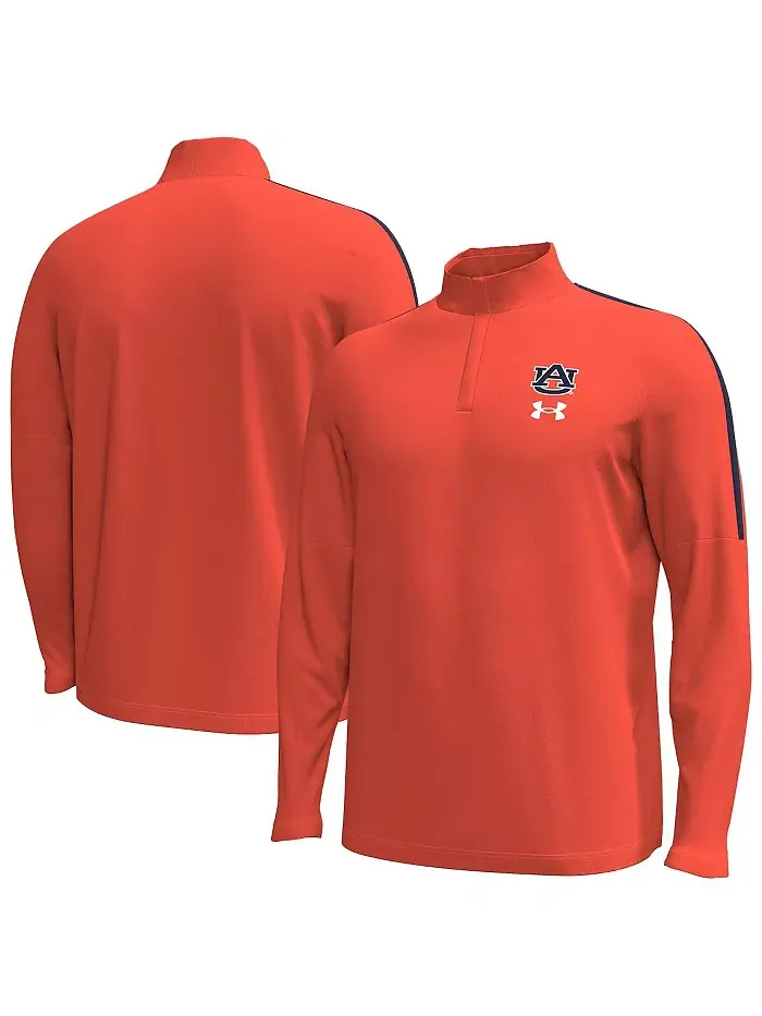 Мужская оранжевая куртка Auburn Tigers Playoff Performance с молнией на четверть Under Armour