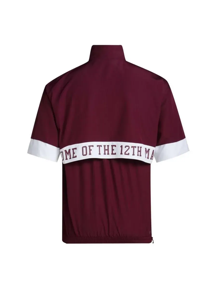Adidas Мужская бордовая куртка Texas A&M Aggies Strategy с коротким рукавом и застежкой-молнией до — изображение 3 из 3